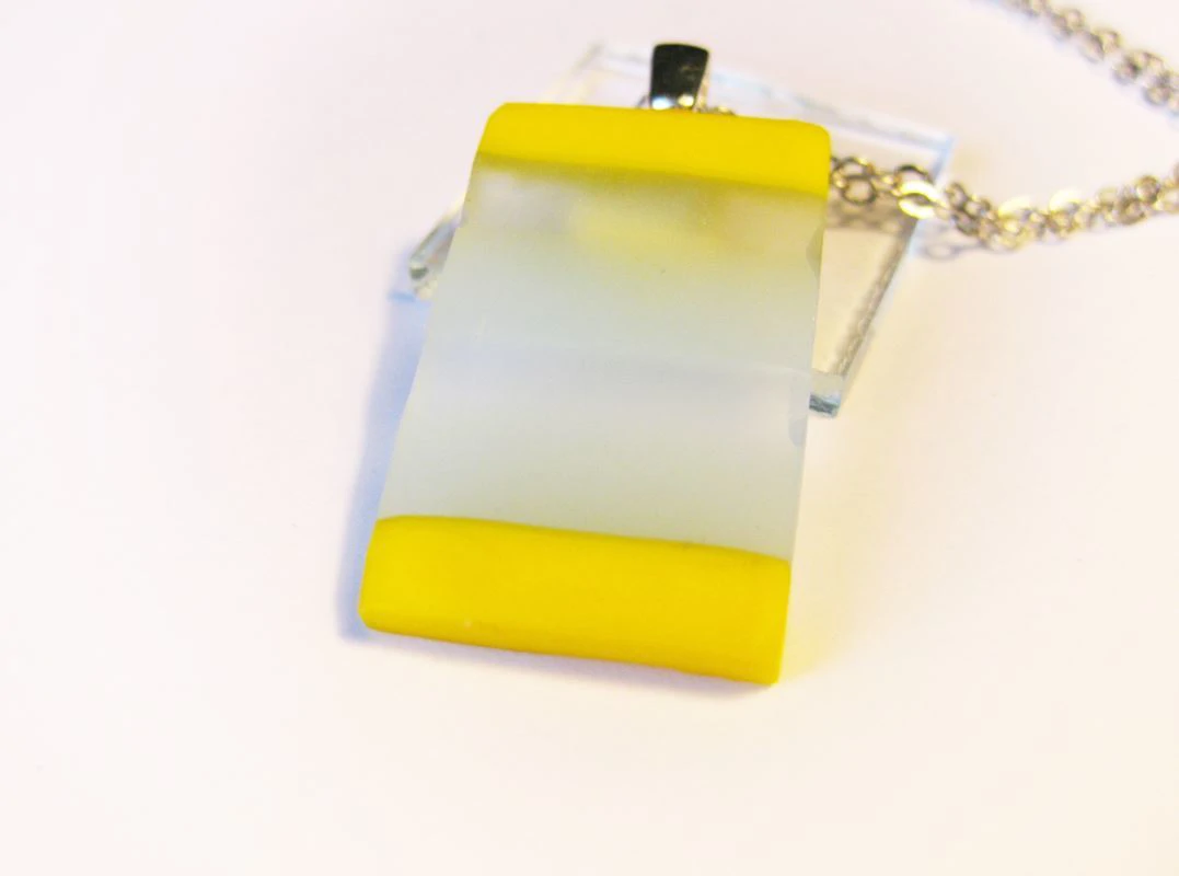 Citromhab üvegékszer medál