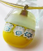 Citromos nefelejcs üvegmedál