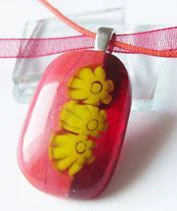 Citromvirágos málna üvegmedál