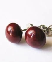 Barna üveg pötyi fülbevaló