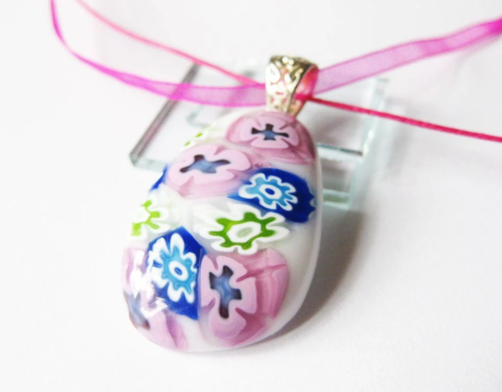 Orgonavirág üvegmedál