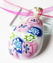 Orgonavirág üvegmedál