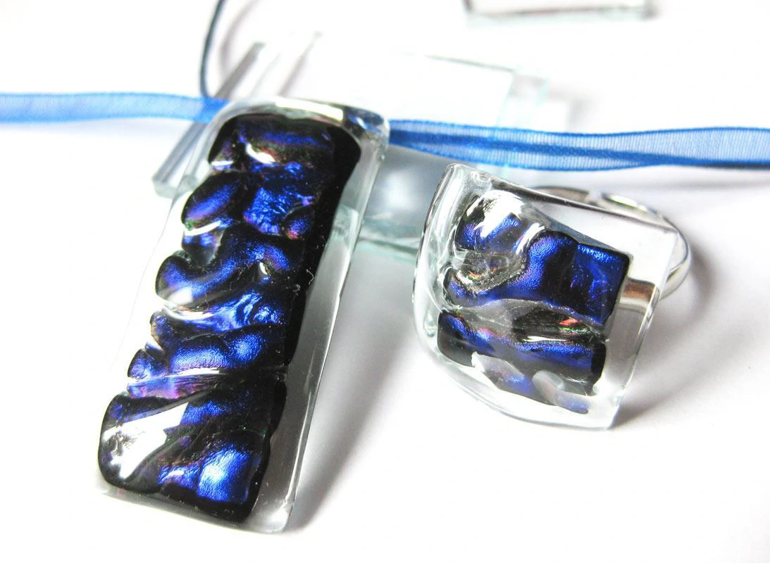 Sötétkék hullámok ékszerszett