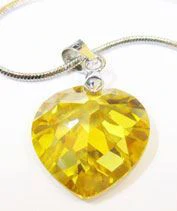 Swarovsky szívecske,sárga