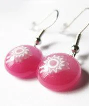 Málnamille virág fülbeval