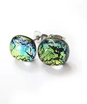 Repesztett arany dichro pötyi fülbevaló