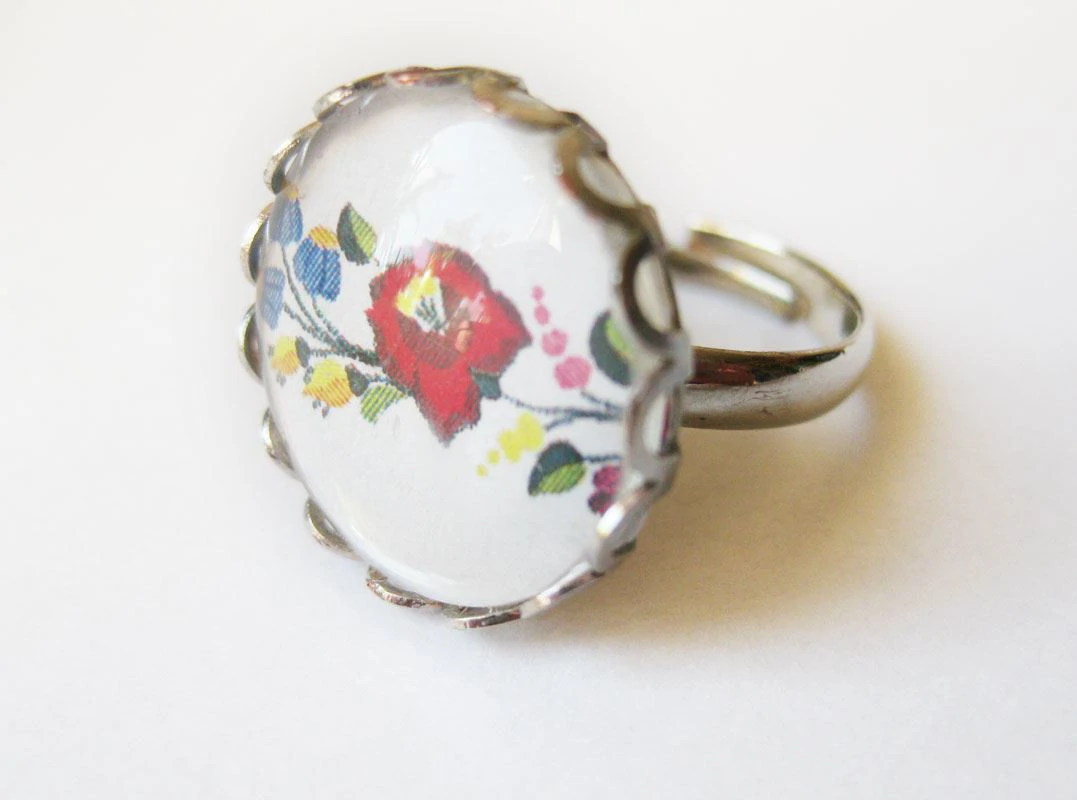 Kalocsai mintás gyűrű