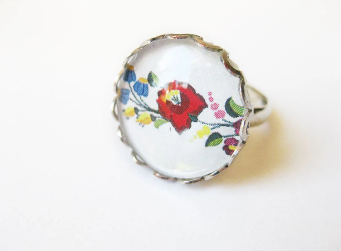 Kalocsai mintás gyűrű