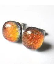 Rézvörös üvegékszer fülbevaló