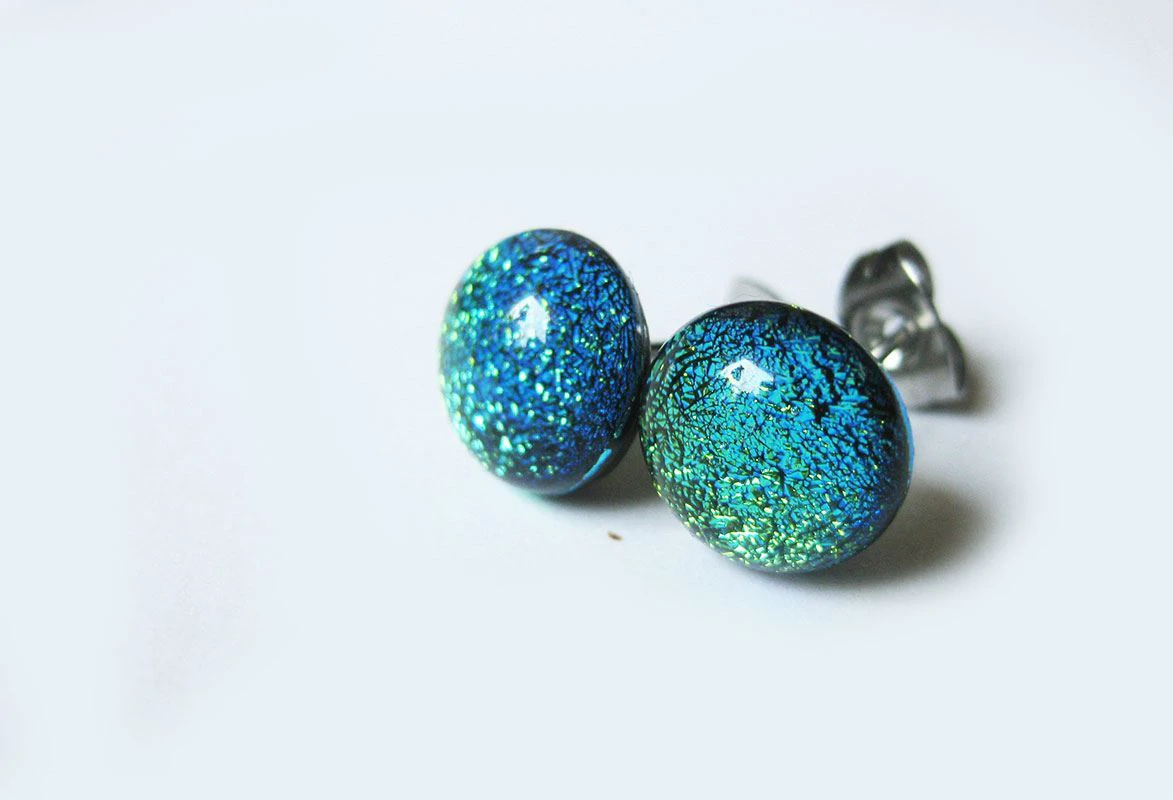 kék dichroic fülbevaló