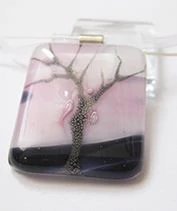 rózsafa üvegmedál