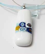 Kék lugas millefiori üvegmedál