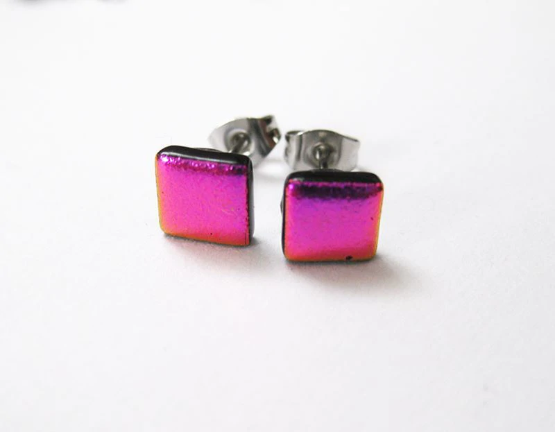  rózsaszín üvegékszer fülbevaló