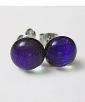 Sötétlila dichroic üvegékszer fülbevaló