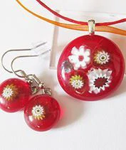 millefiori üvegékszer szett