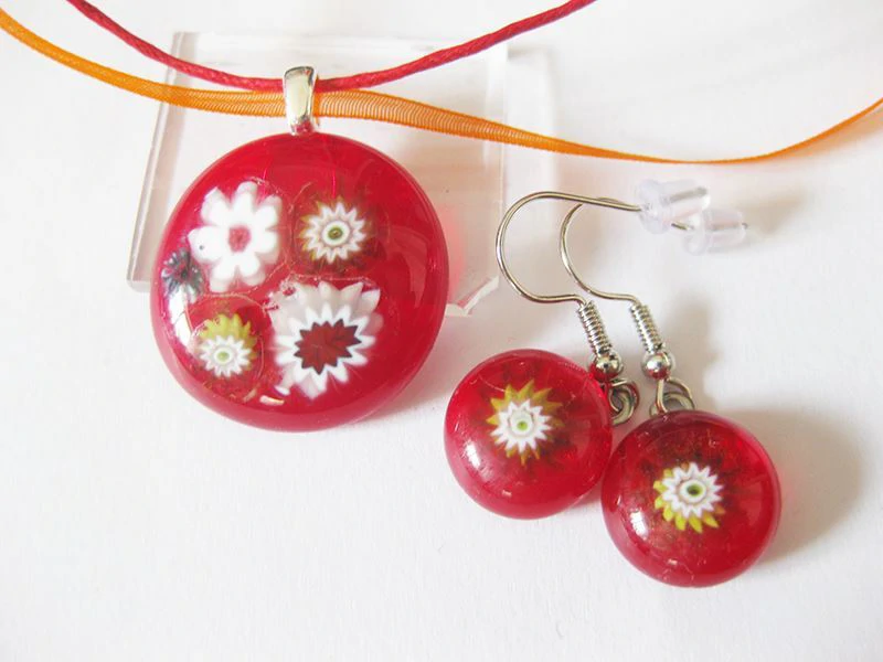 millefiori üvegékszer szett