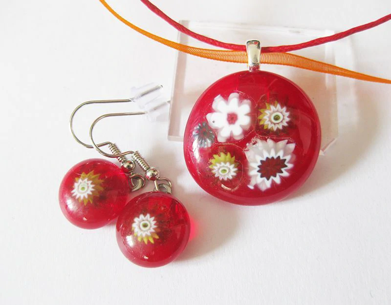 millefiori üvegékszer szett