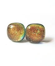 Lazac színű dichroic fülbevaló