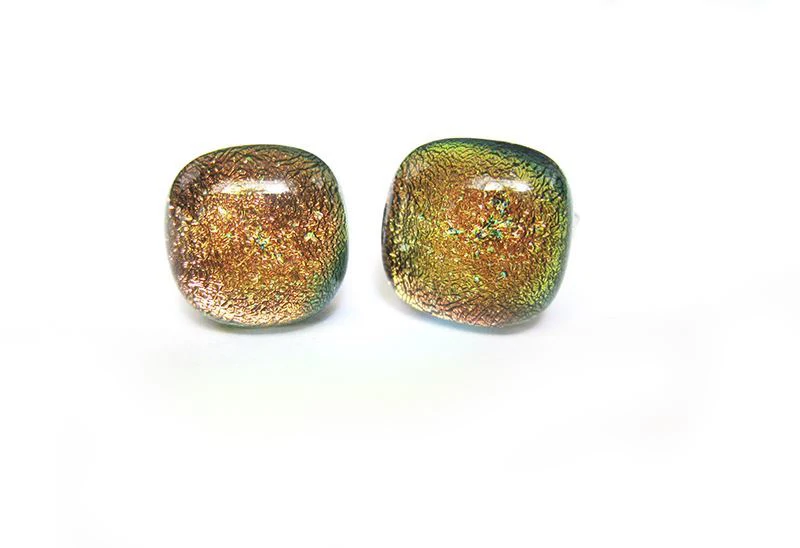 Lazac színű dichroic fülbevaló