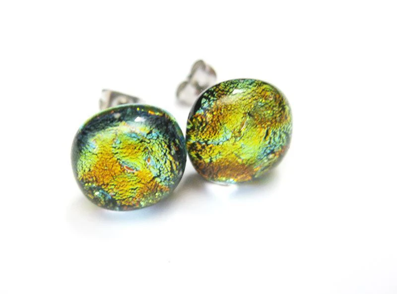 arany dichroic fülbevaló