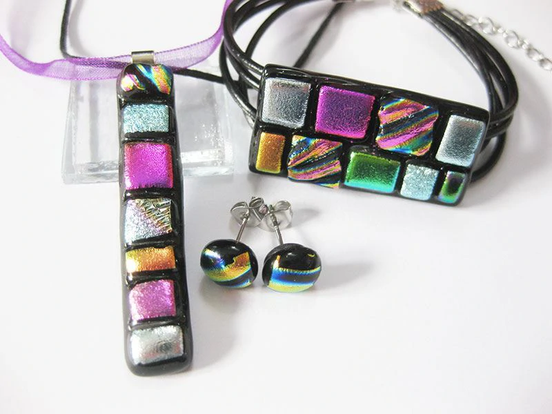 Patchwork üvegékszer szett