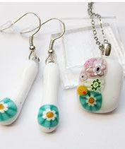 Millefiori üvegékszer szett 