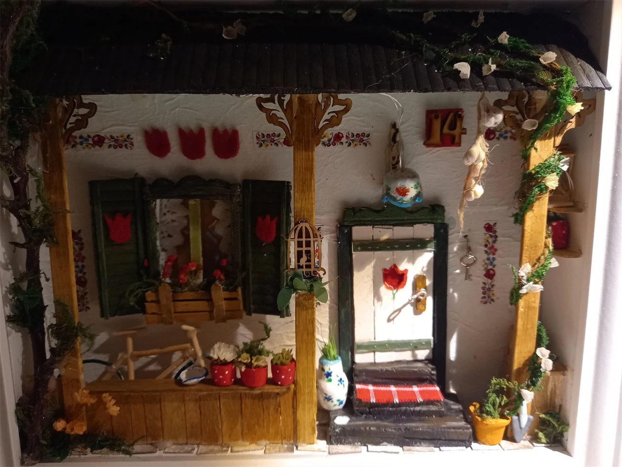 Kalocsai ház - miniatűr dobozkép