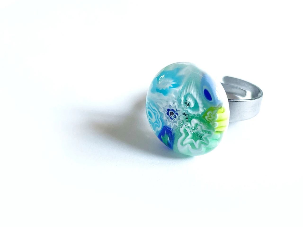  millefiori üvegékszer gyűrű