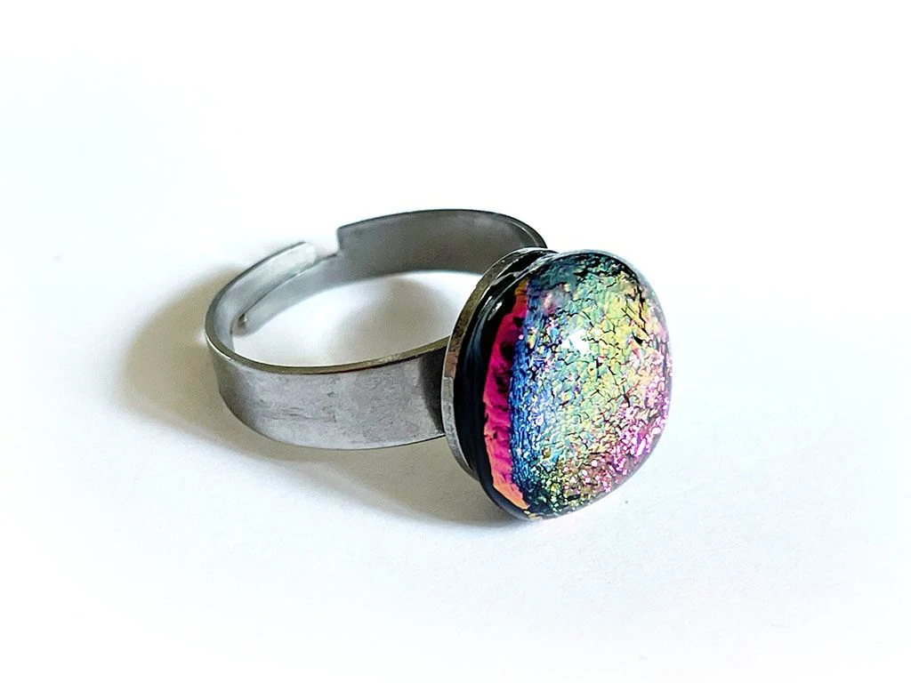 Tündérszív üvegékszer gyűrű