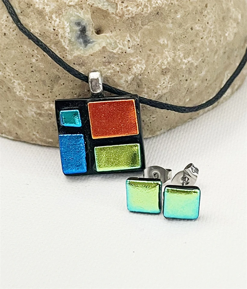 Patchwork üvegékszer szett