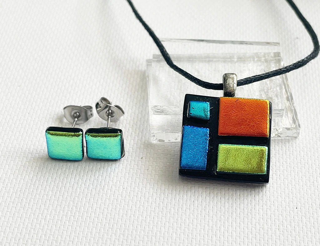 Patchwork üvegékszer szett