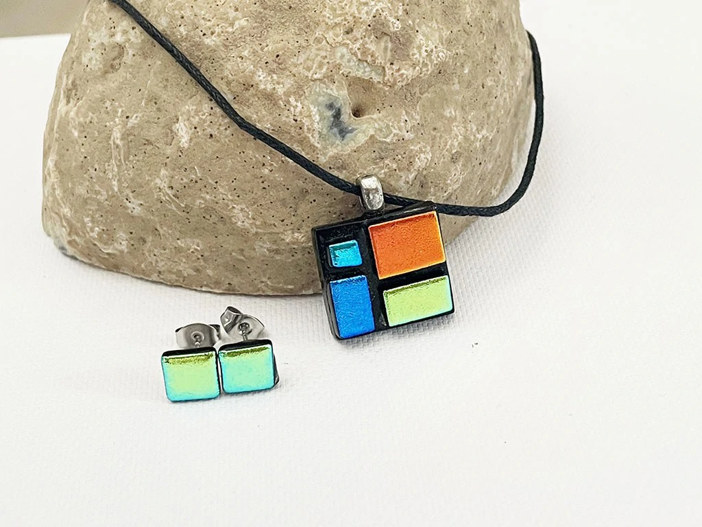 Patchwork üvegékszer szett