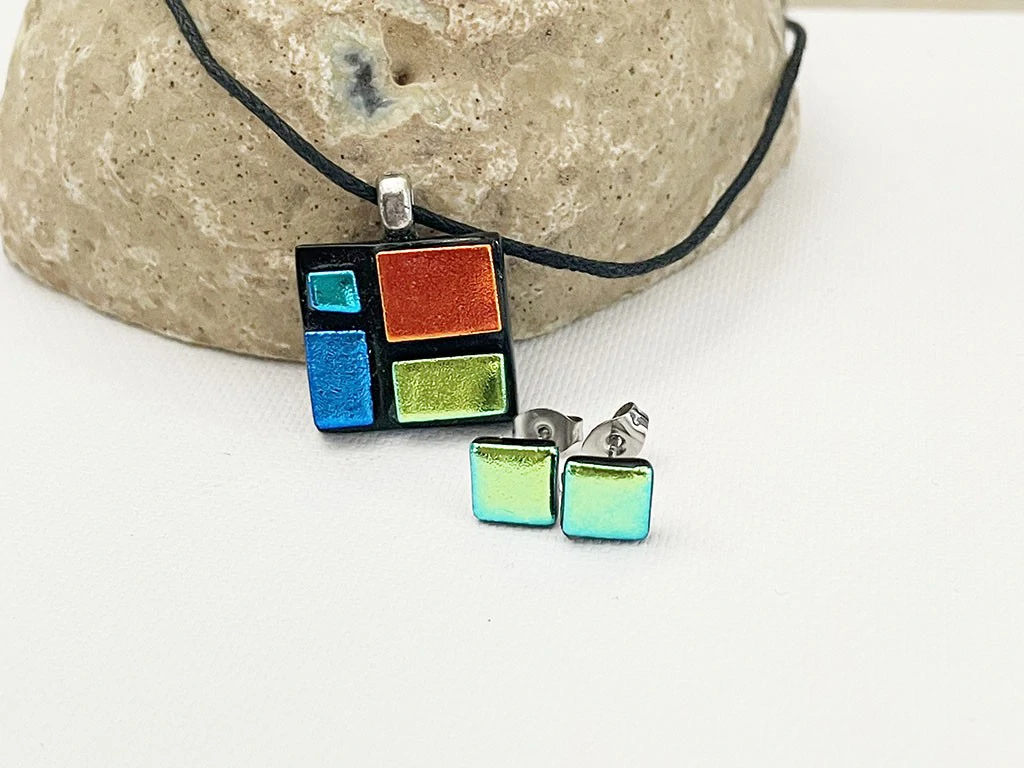 Patchwork üvegékszer szett