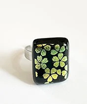 Cseresznyevirág üvegékszer gyűrű