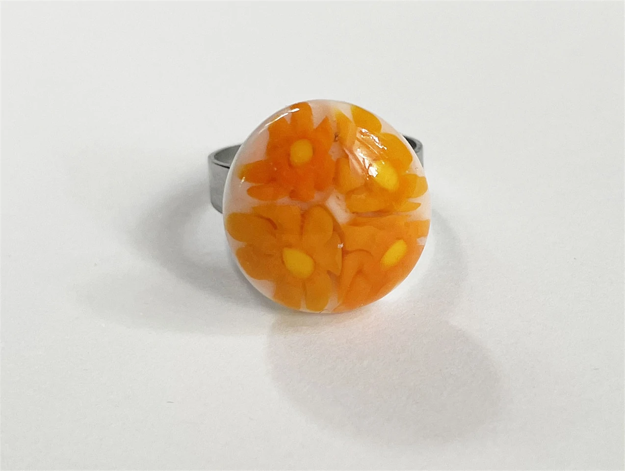 millefiori gyűrű narancs