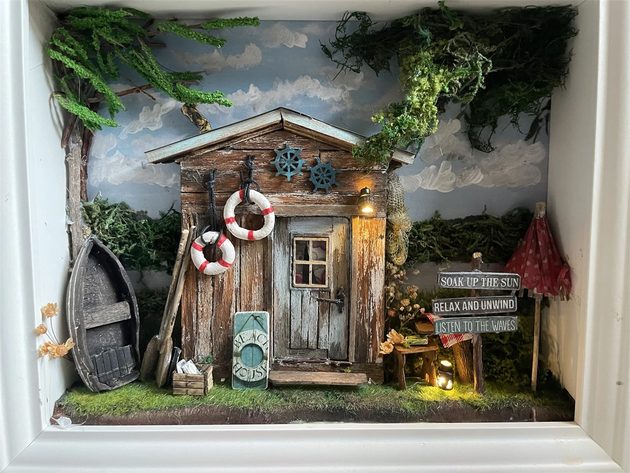 csónakház miniatűr dobozkép