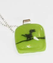 Jégszív üvegékszer medál