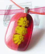 Citromvirágos málna üvegmedál