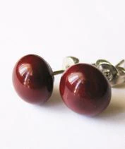 Barna üveg pötyi fülbevaló