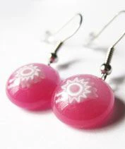 Málnamille virág fülbeval