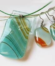 Retro türkiz üvegékszer szett