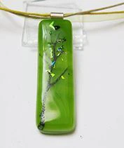 Zöldág üvegékszer medál