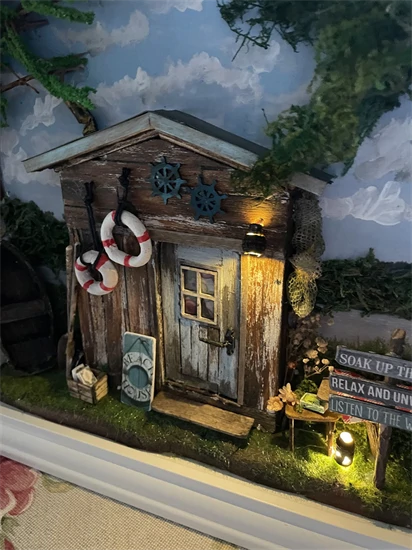 csónakház miniatűr dobozkép