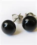 Fekete üveg pötyi fülbevaló