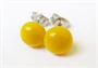 Sárga üveg pötyi fülbevaló