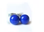 Királykék üveg pötyi fülbevaló pár