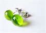 Áttetsző Zöld Üveg Pötyi Fülbevaló