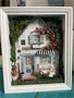 erdei házikó, miniatűr dobozkép,shadowbox