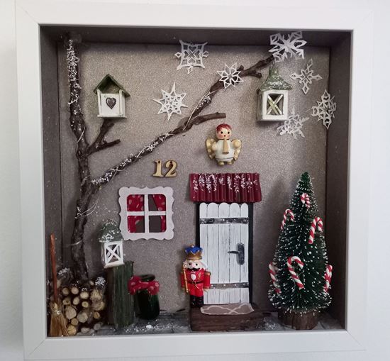 karácsonyi miniatűr házikó